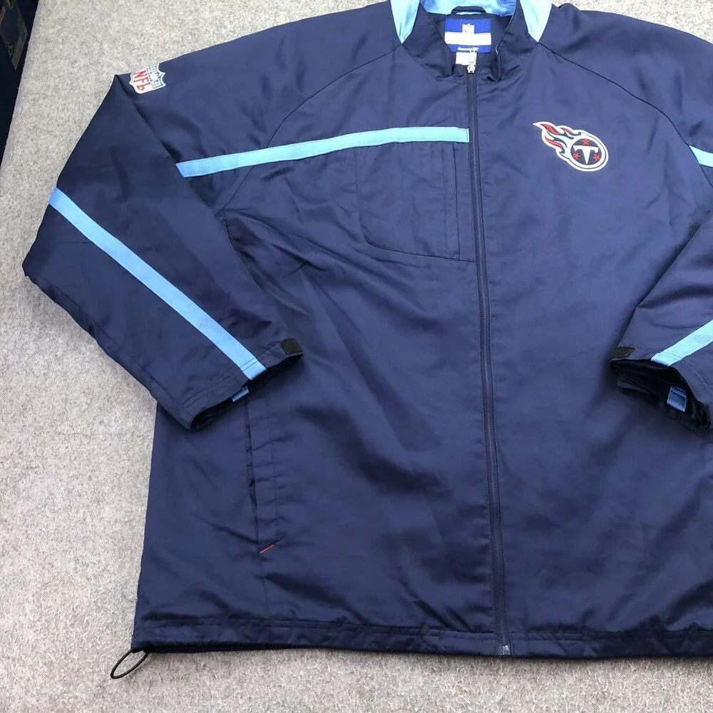 Tennessee Titans Jacket Mens 3XL Blue NFL Football Reebok On Field Full Zip